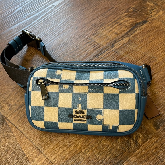 NWT AUTHENTIC COACH CR210 Elias Mini Belt Bag With Checkerboard Print - Picture 7 of 11